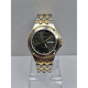 Armitron 20/1264 Mens Day Date Watch Two Tone Quartz Japan Movt New Battery WR